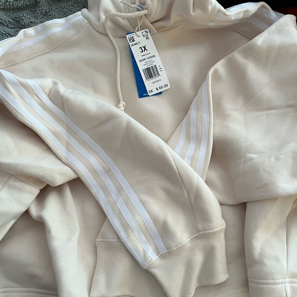 Adidas Off-White Hoodie with White Accents